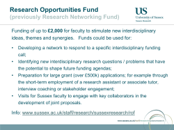 Sussex Research Funding for Humanities [PDF 241.21KB]