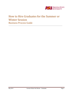 Summer Graduate Hiring Guide