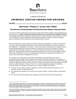 Skepticism, Fixability, or Just a Day's Work: How Arizona Law Enforcement Officers Approach Domestic Violence Cases