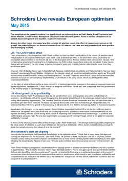 Schroders Live reveals European optimism
