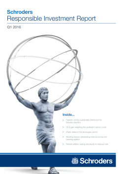 Schroders Responsible Investment Report - Q1 2016
