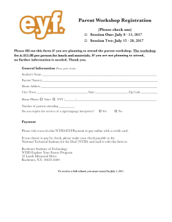 Parent/Guardian&nbsp;Workshop Registration