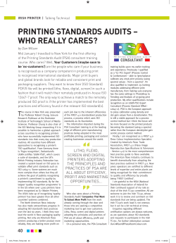 PSA Printing Standards Audits &ndash; Who Really Cares?