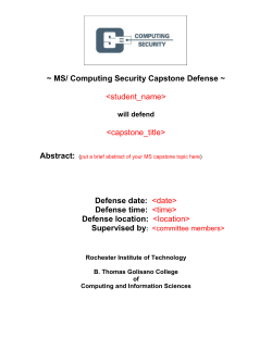 Capstone Defense announcement