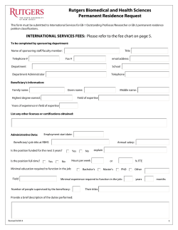 RBHS Permanent Residency request