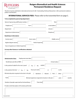 Rutgers Biomedical and Health Sciences Permanent Residency Request