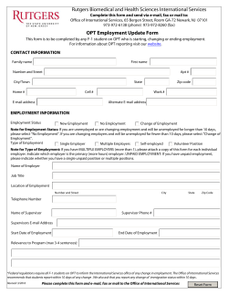 OPT Employment Update Form
