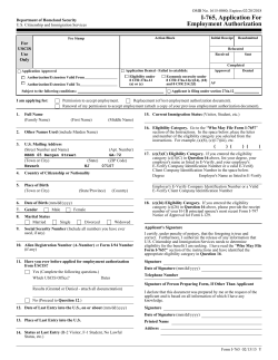 Form I-765, Application for Employment Authorization