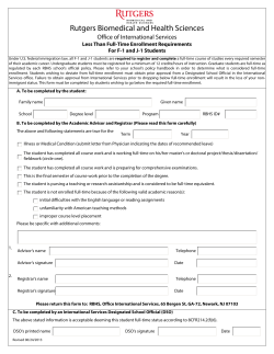 "Deviation from the Full-Time Study Requirements