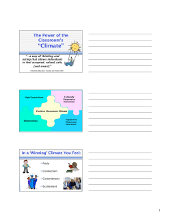 Power of a Classroom's Climate Capture Sheet