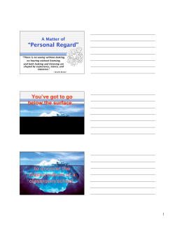 Personal Regard Capture Sheet