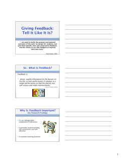 Feedback Capture Sheet
