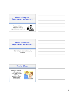 Effects of Teacher Expectations on Teachers Capture Sheet