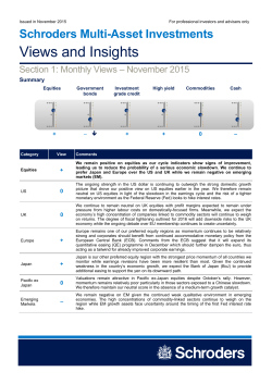 Schroders Multi-Asset Investment Views and Insights - November 2015