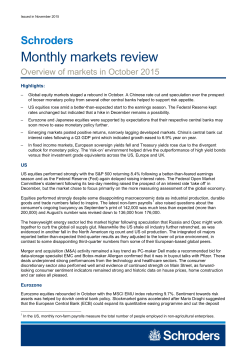 Monthly markets review - October 2015
