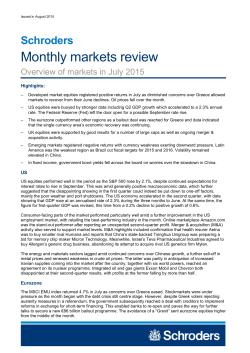 Schroders monthly markets review