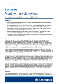 Schroder monthly markets review - August 2015