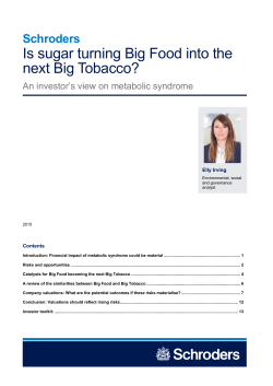 Is sugar turning Big Food into the next Big Tobacco?
