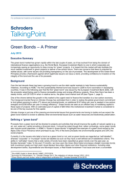 Green bonds - a primer
