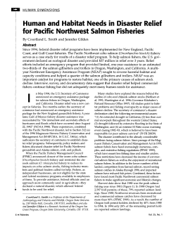 Human and Habitat Needs in Disaster Relief