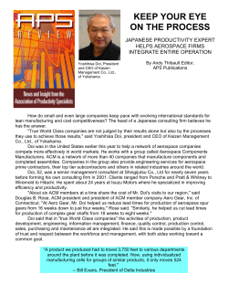 Keep Your Eye on the Process article in APS (Association of Productivity Specialists)Review