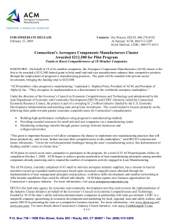 CT's Aerospace Components Manufacturers Cluster Awarded $212,500 for Lean Pilot Program
