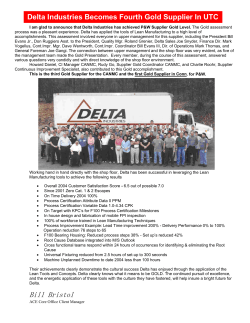 Delta Industries wins P W Gold Level Supplier Award October 2004