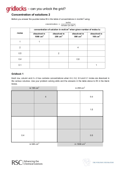 Concentration of Solutions 2