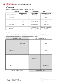 Aqueous Ions