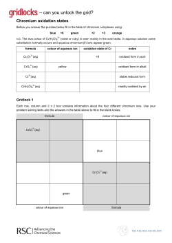 Chromium Oxidation States