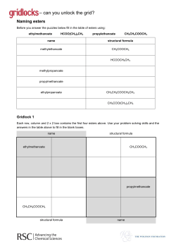 Naming Esters