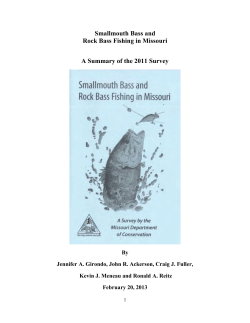 Smallmouth Bass and Rock Bass Fishing Survey Summary