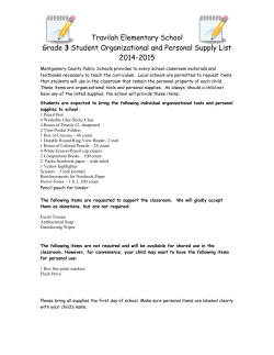 3rd grade Supply List FY15