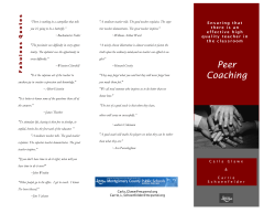 Peer Coaching Brochure