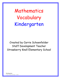 Kindergarten Vocabulary