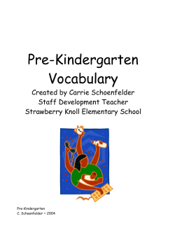 Pre-K Vocabulary