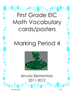 Grade 1 Marking Period 4 English