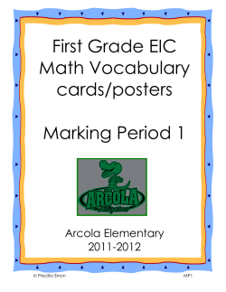 Grade 1 Marking Period 1&nbsp;(set 1) English