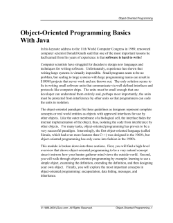 Object-Oriented Programming Basics