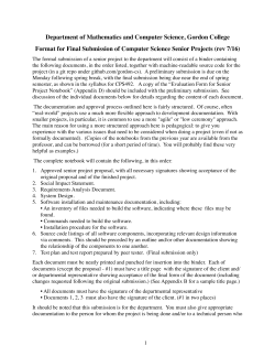 Format for Final Submission of Computer Science Senior Project