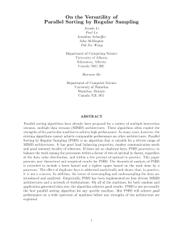 On the Versitility of Parallel Sorting by Regular Sampling