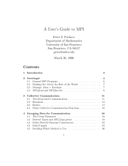 A User's Guide to MPI