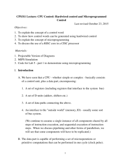 Control Unit Implementation: Hardwired Control and Microprogramming