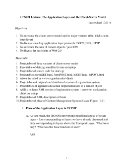 The Application Layer and the Client-Server Model