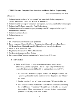 GUIs and Event Driven Programming