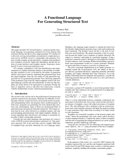 A Functional Language For Generating Structured Text