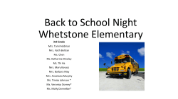 Back to School Night Presentation