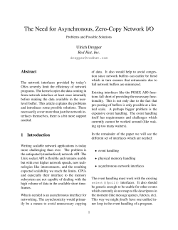 The Need for Asynchronous, Zero-Copy Network I/O