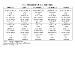 Menditch Schedule