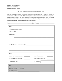PTA Grant Application 2011